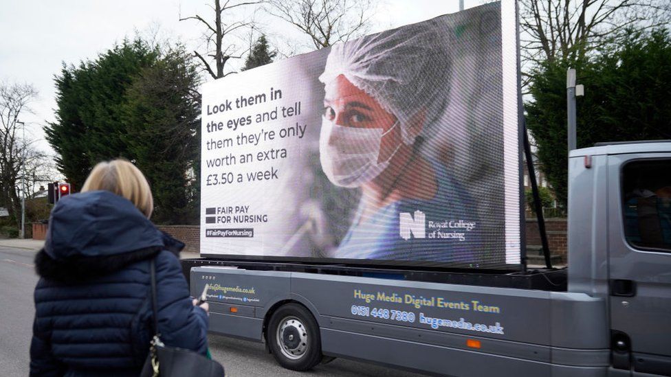 Royal College of Nursing fair pay campaign billboard