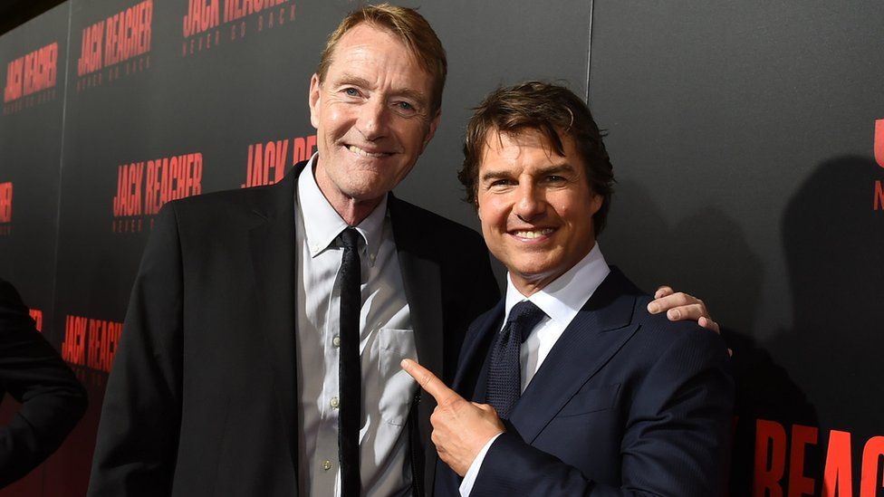 Lee Child (left) and Tom Cruise