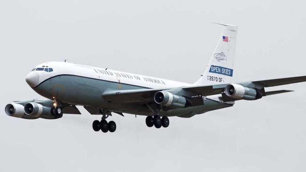 A US Open Skies aircraft in flight