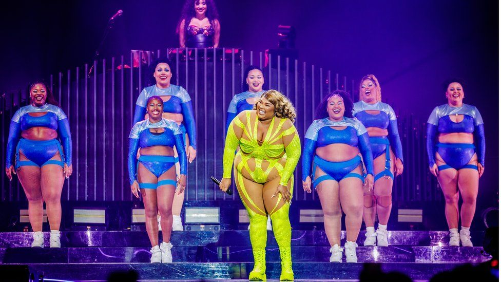 Lizzo performing at the Ziggo Dome in Amsterdam