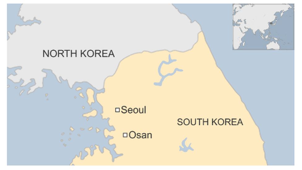 Osan South Korea Map Us Flies Four F-22 Stealth Jets In South Korea - Bbc News