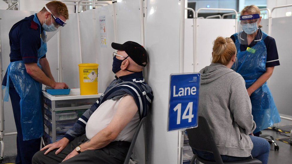 People being vaccinated
