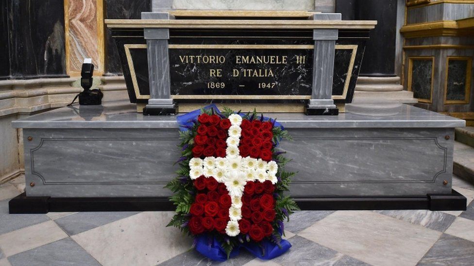 The tomb of King Victor Emmanuel III of Italy at the Sanctuary of Vicoforte, in Vicoforte, Italy, 18 December 2017.
