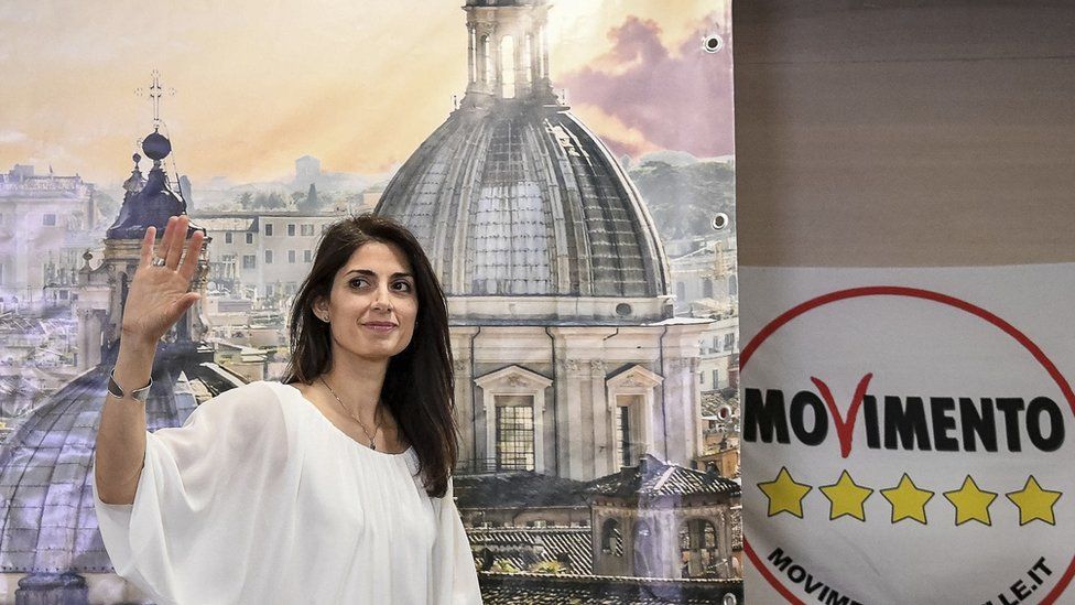 Virginia Raggi, from the Five Star Movement on 19 June