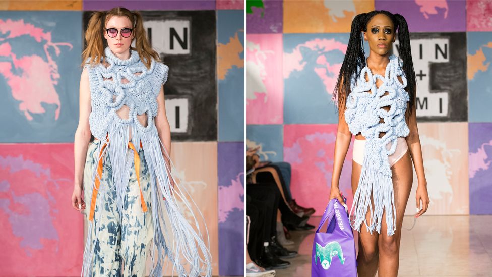 London Fashion Week: Clothes made from recycled plastic - BBC News