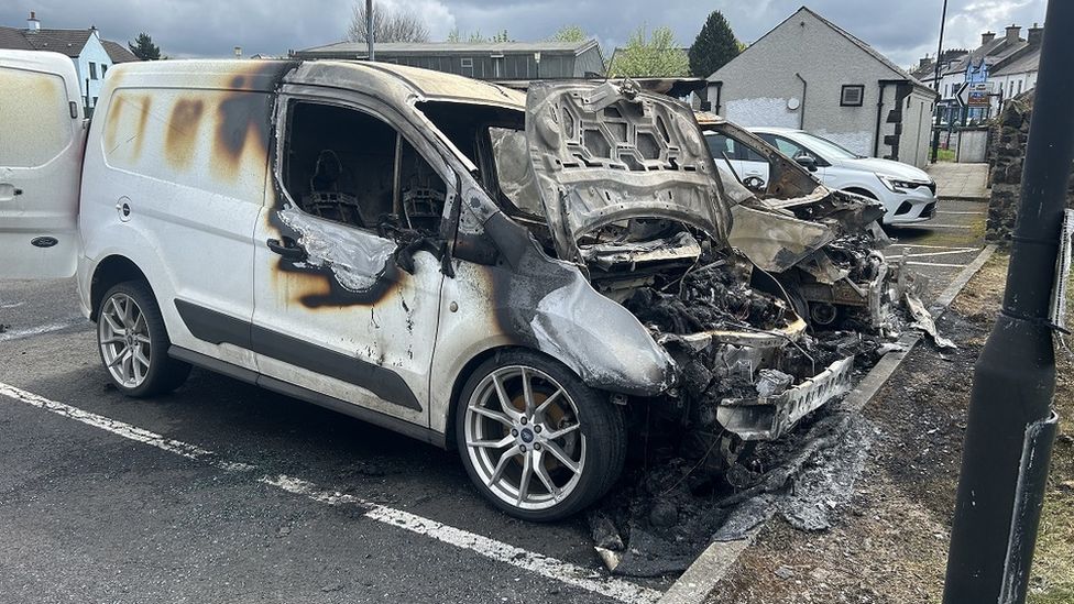 Burnt out van