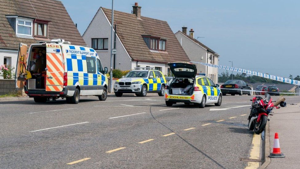 Man seriously injured after coming off motorbike in Elgin - BBC News