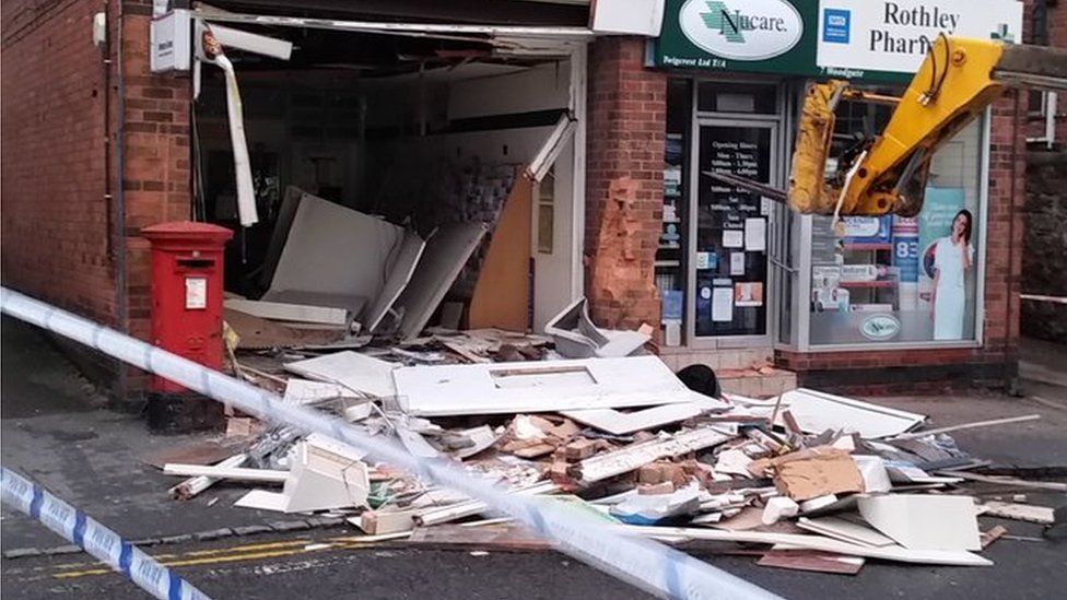 Cash machine ram-raid 'guts' Rothley Post Office - BBC News