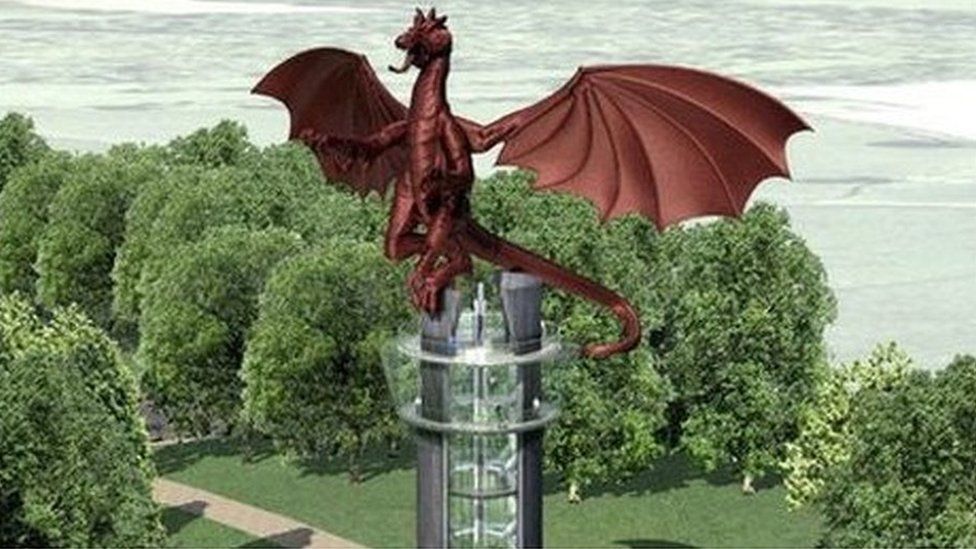 An image of how the dragon tower, near Wrexham, might look