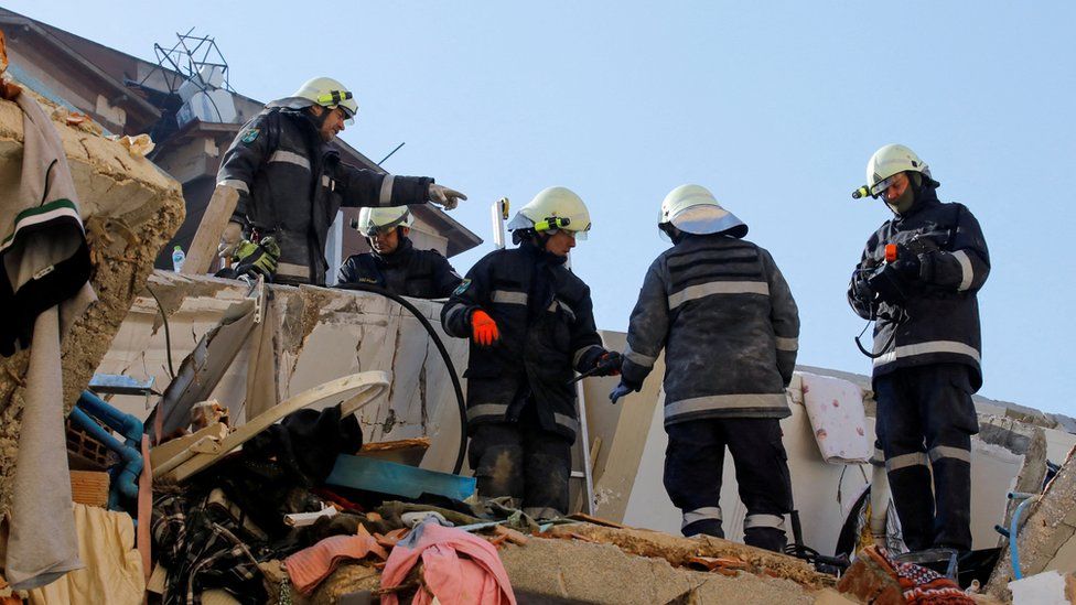 Members Austrian Forces Disaster Relief Unit search for survivors in Turkey's Hatay province