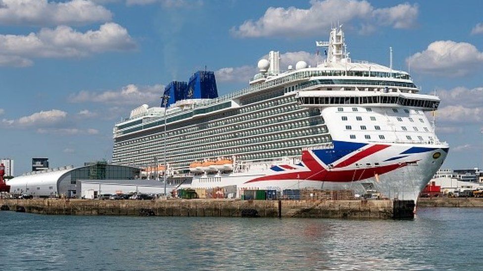 Cruise ship Britannia alongside in the Port of Southampton