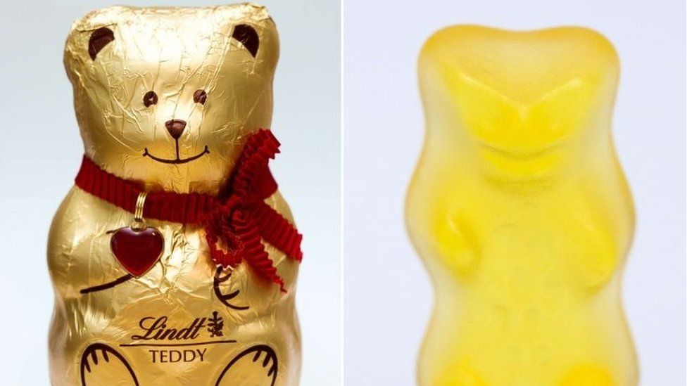 Lindt's bear and Haribo's gummy bear