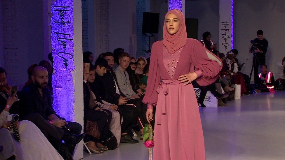 Model at Modest Fashion catwalk show