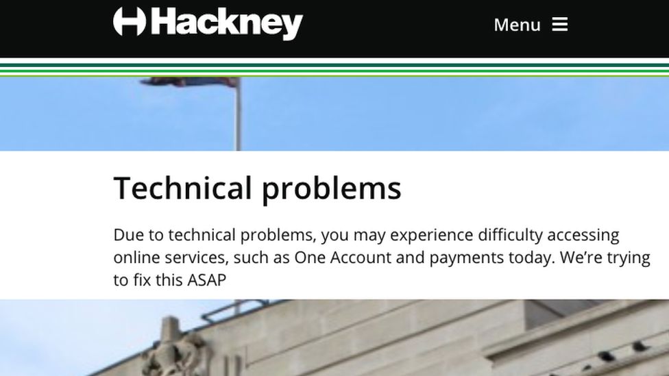 Hackney Borough Council website warning