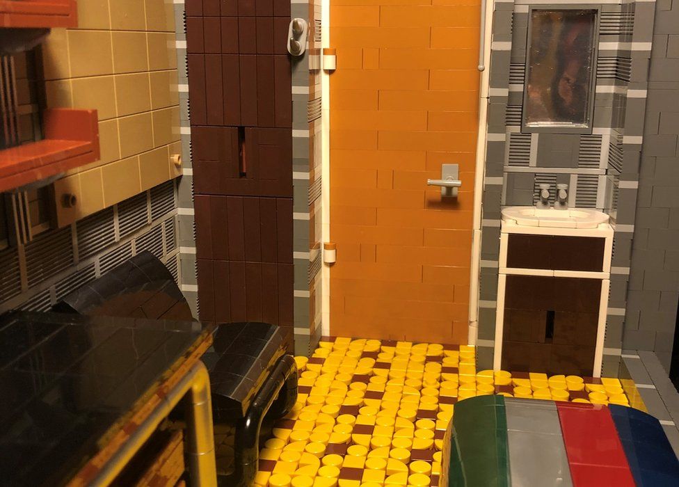 Lego build of student room in Waveney Terrace