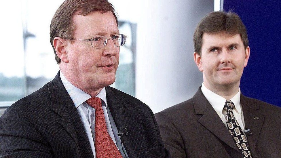 David Trimble and Jeffrey Donaldson pictured in May 2000