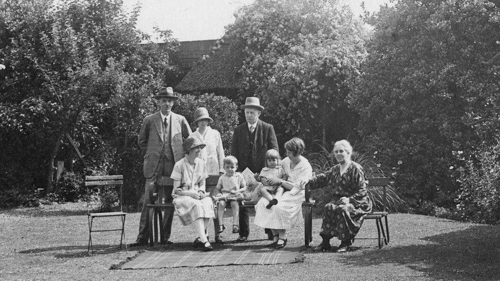 The Smith family in The Cedars' walled gardens in the 1930s