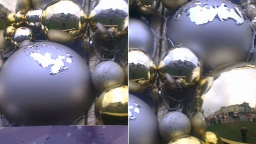 Baubles on the Cardiff Christmas Tree