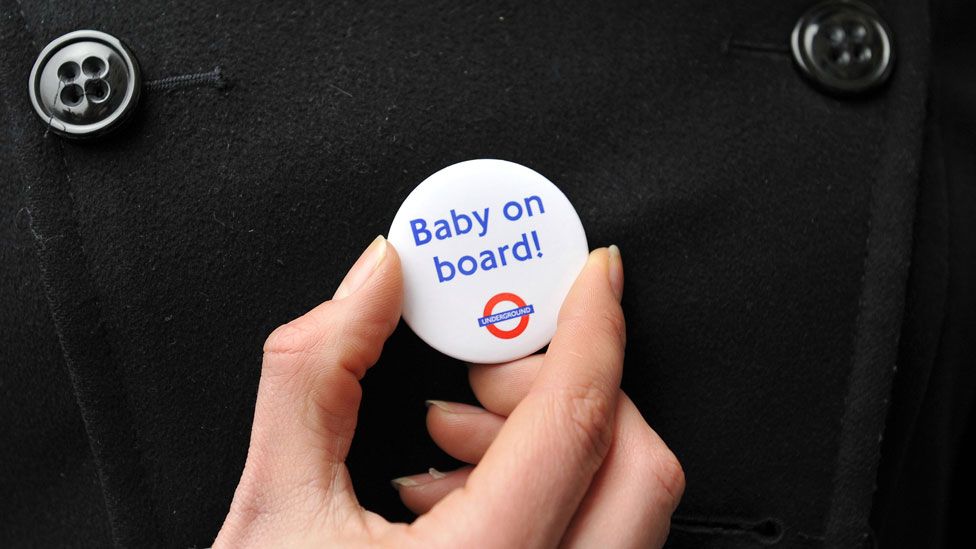 A baby on board badge