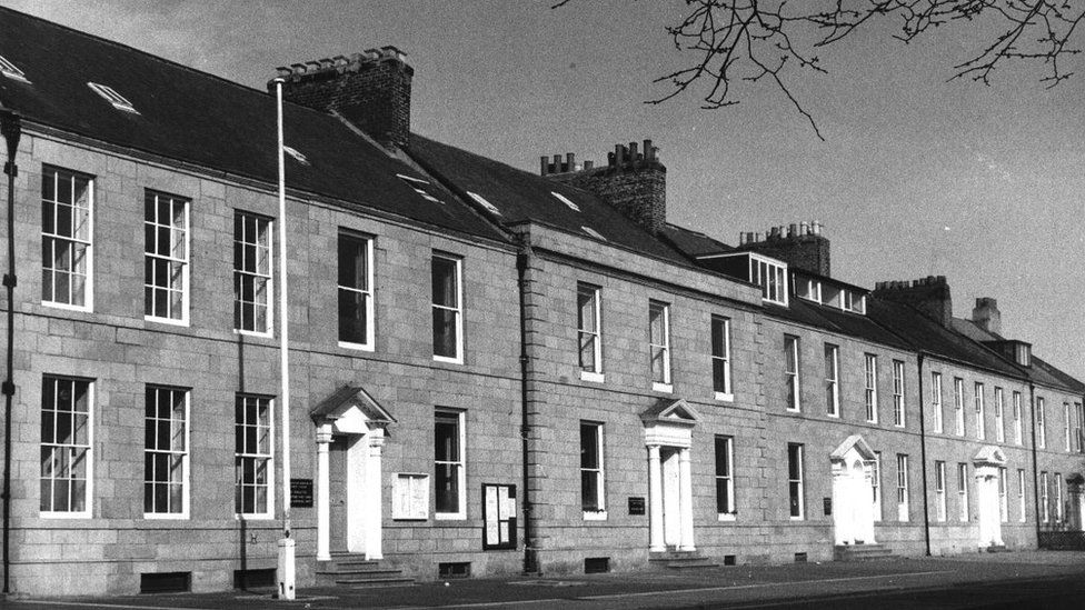Northumberland Square in the 1960s/70s when these buildings were council offices. They are now houses.