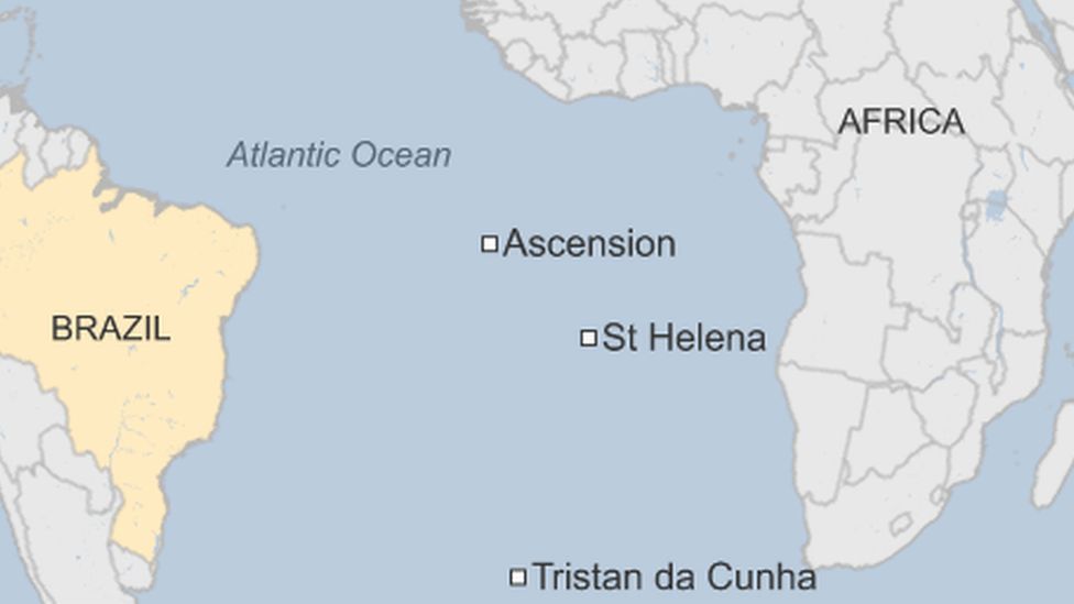Map showing Ascension Island