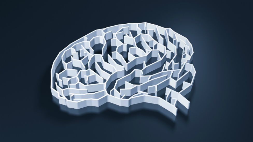 Graphic of a brain maze