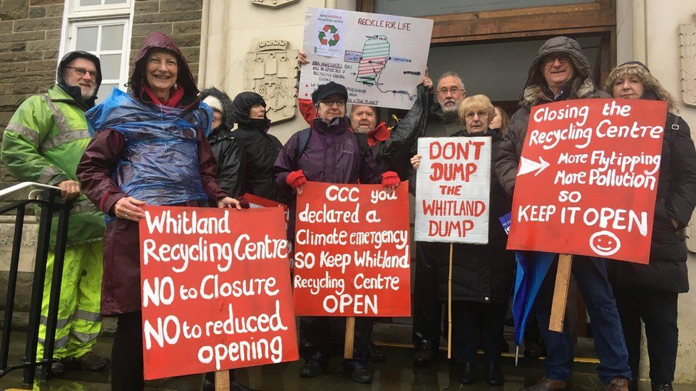 Whitland recycling centre protesters