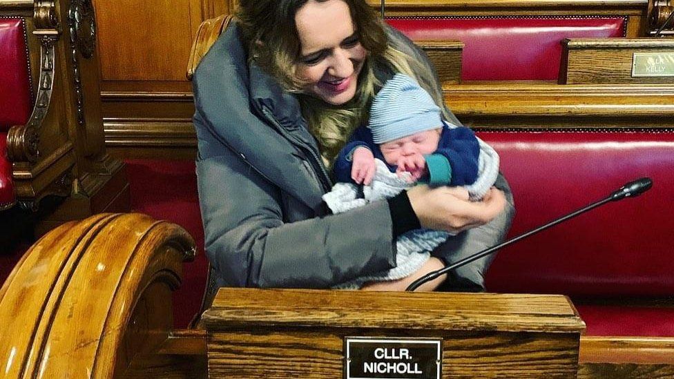 Kate Nicholl with her son Cian