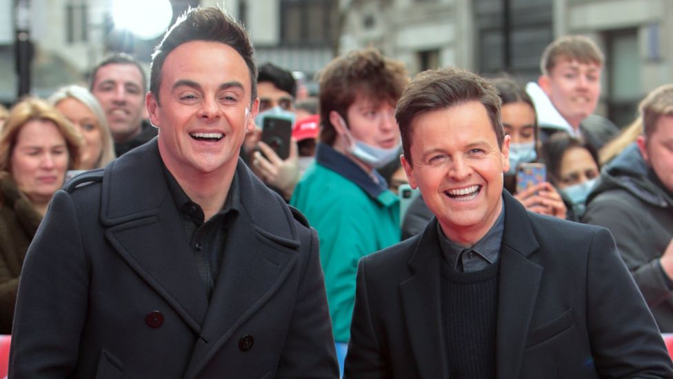 Ant and Dec arrive at the Britain's Got Talent Auditions at London Palladium on January 20, 2022 in London, England.