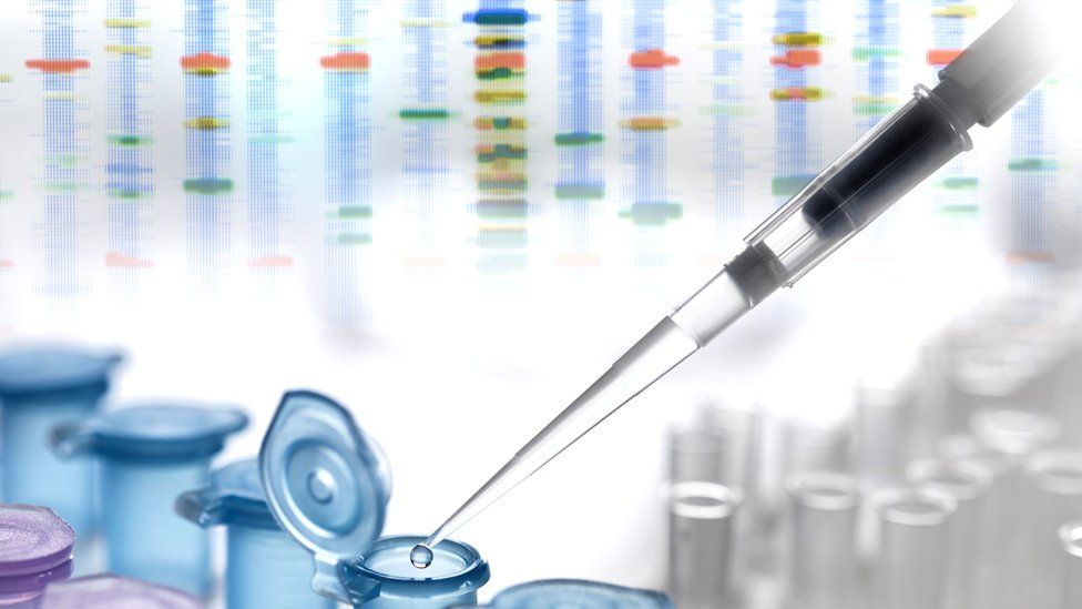 A DNA sample being pipetted into a tube for automated analysis