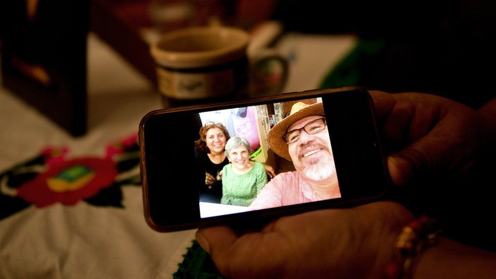 A selfie taken by murdered Mexican journalist Javier Valdez is shown by his widow, in Culiacan, Sinaloa state, Mexico on May 17