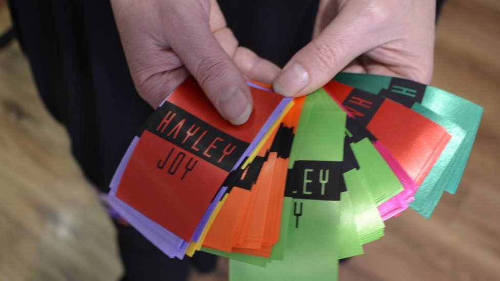 Coloured labels from Hayley Joy