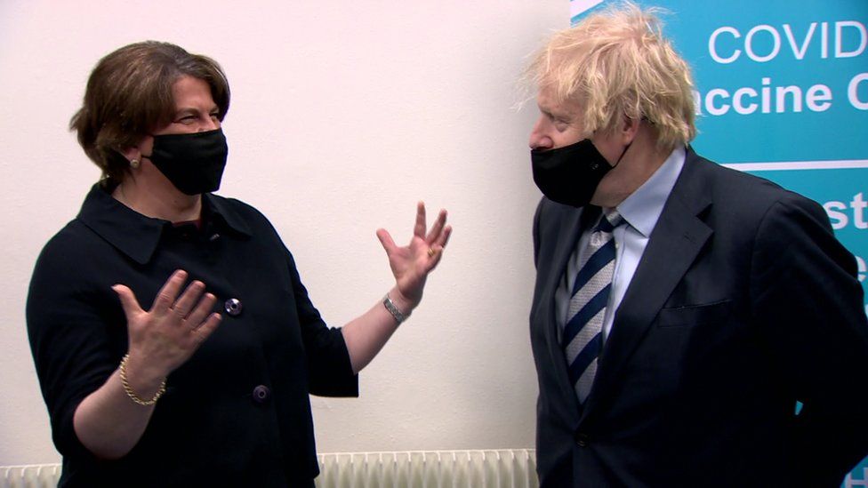 Arlene Foster and Boris Johnson