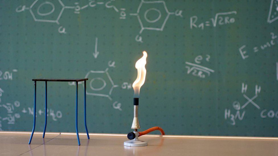 Bunsen burner in classroom