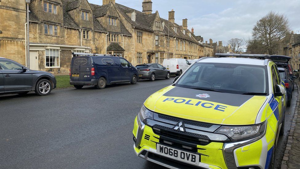 Police car on the street in Chipping Camden