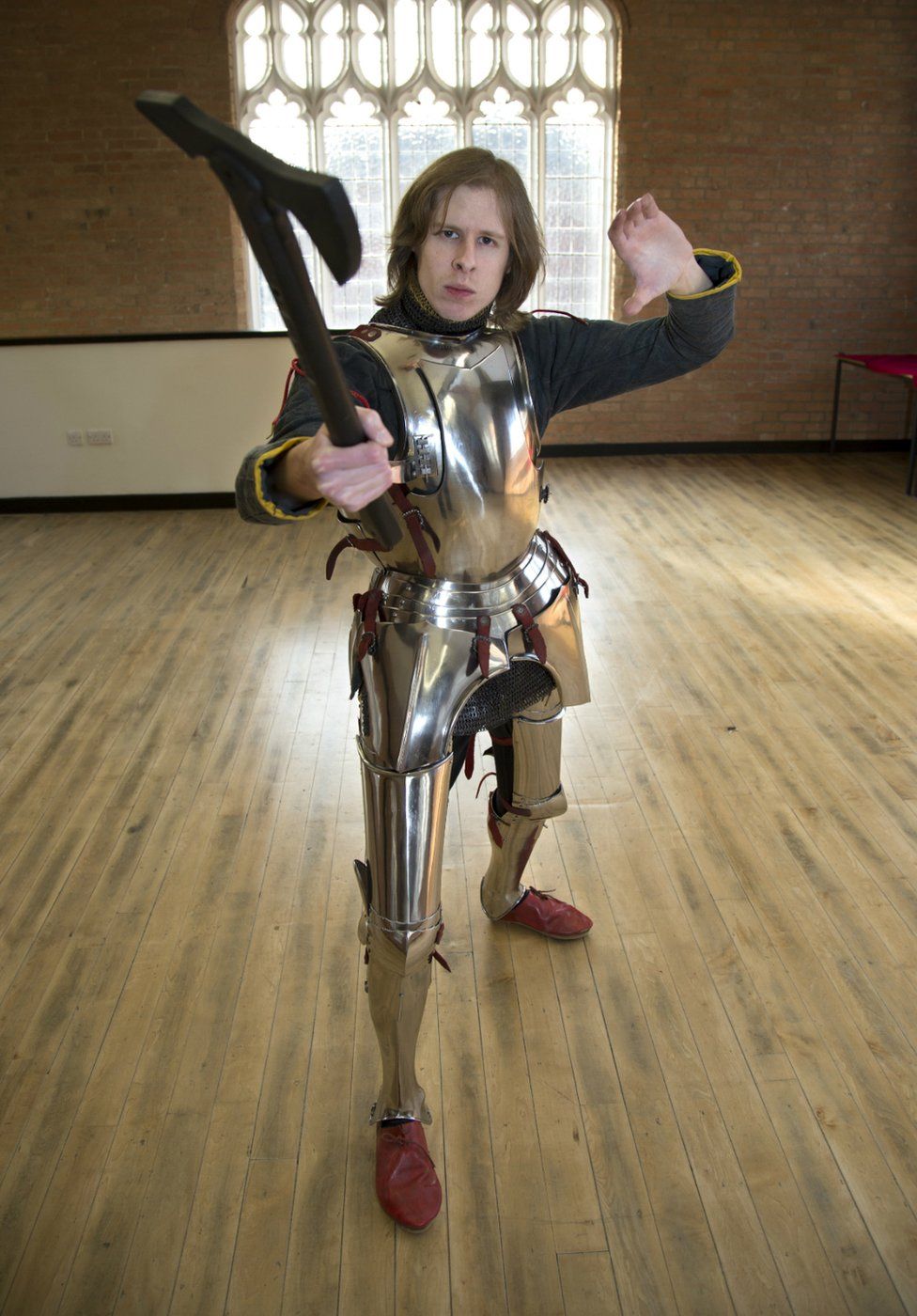 Dominic Smee in armour