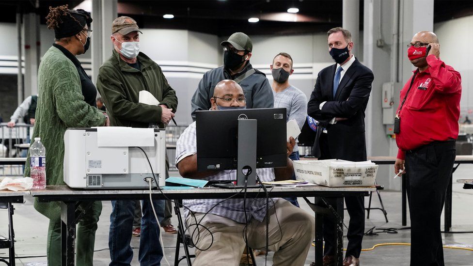 Election officials gather in Georgia