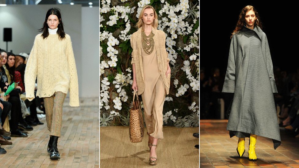 Long sleeves, statement necklaces and asymmetric hems have all been seen on the catwalks at London and NY fashion weeks