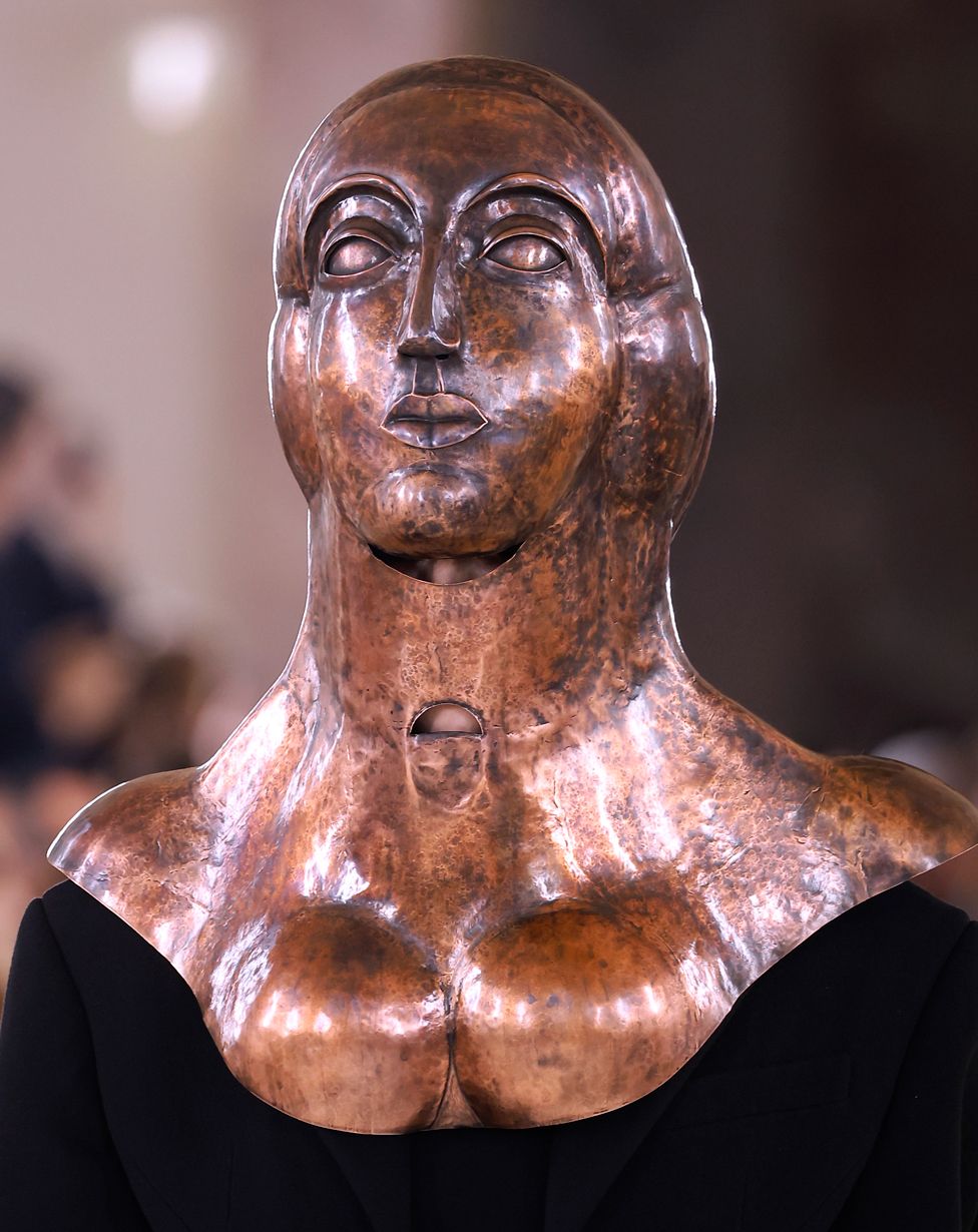 Headshot detail during the Schiaparelli Haute Couture Spring Summer 2023 show as part of Paris Fashion Week on January 23, 2023 in Paris, France.