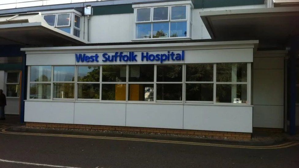 Front entrance of West Suffolk Hospital