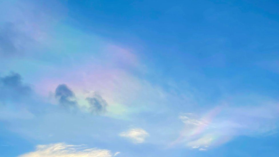 Rainbow clouds spotted in the East for first time since 2016 - BBC