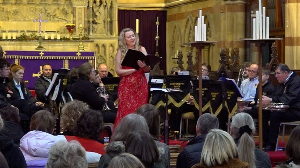 Khrystyna Makar performing at St Michael Church, Aberystwyth