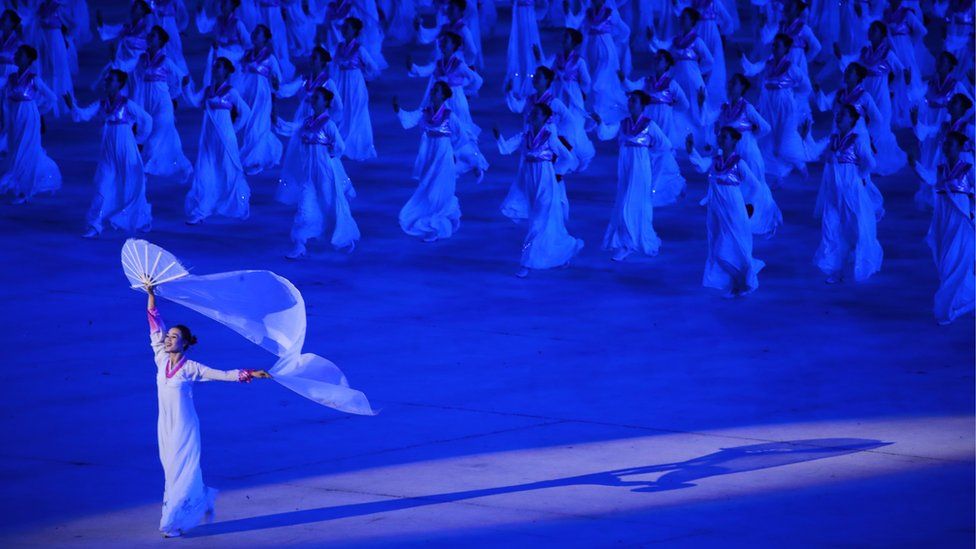 Dancers at the Arirang mass games