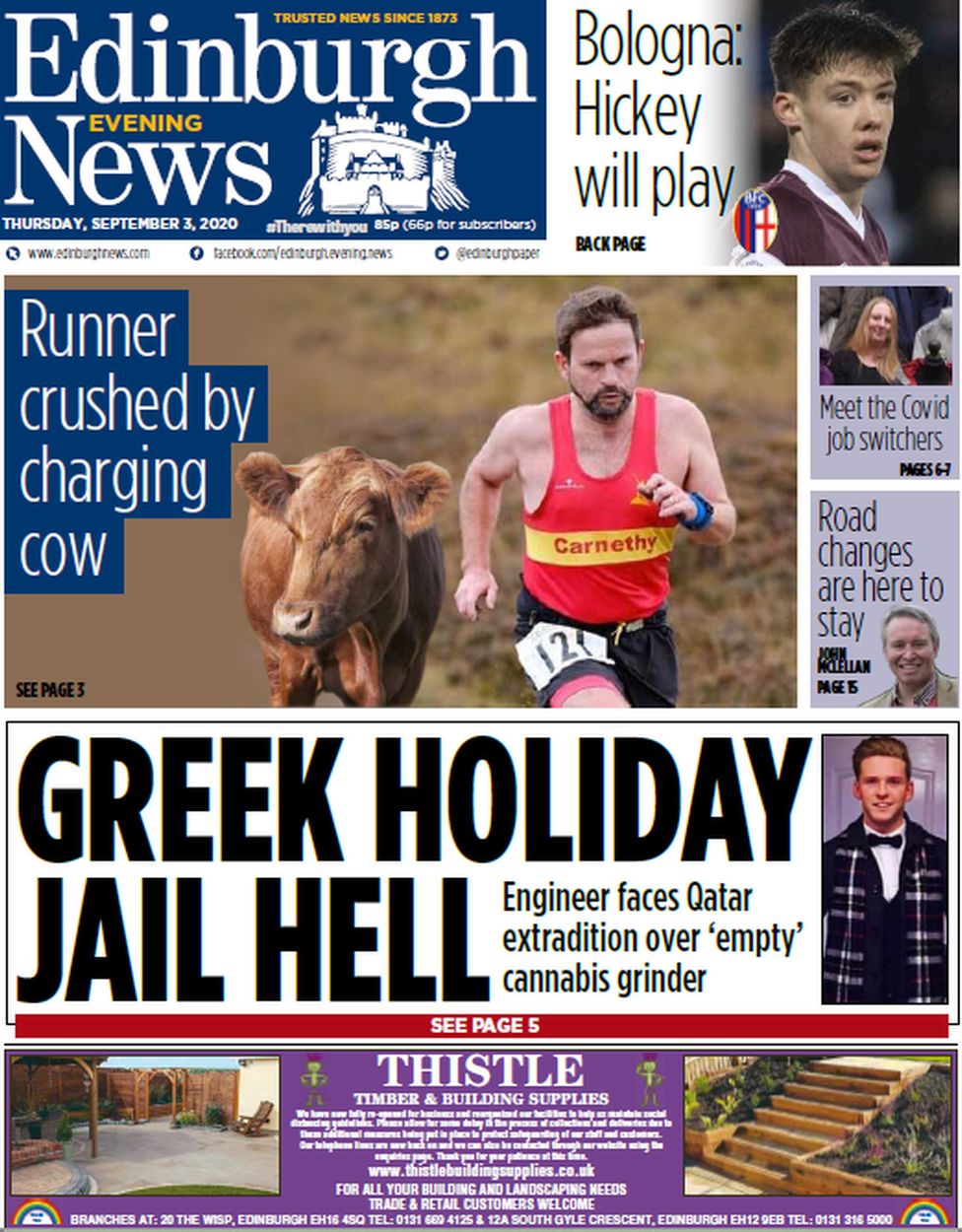 Scotland's papers Scot's tourist arrest 'shock' and defiant Leonard(01)