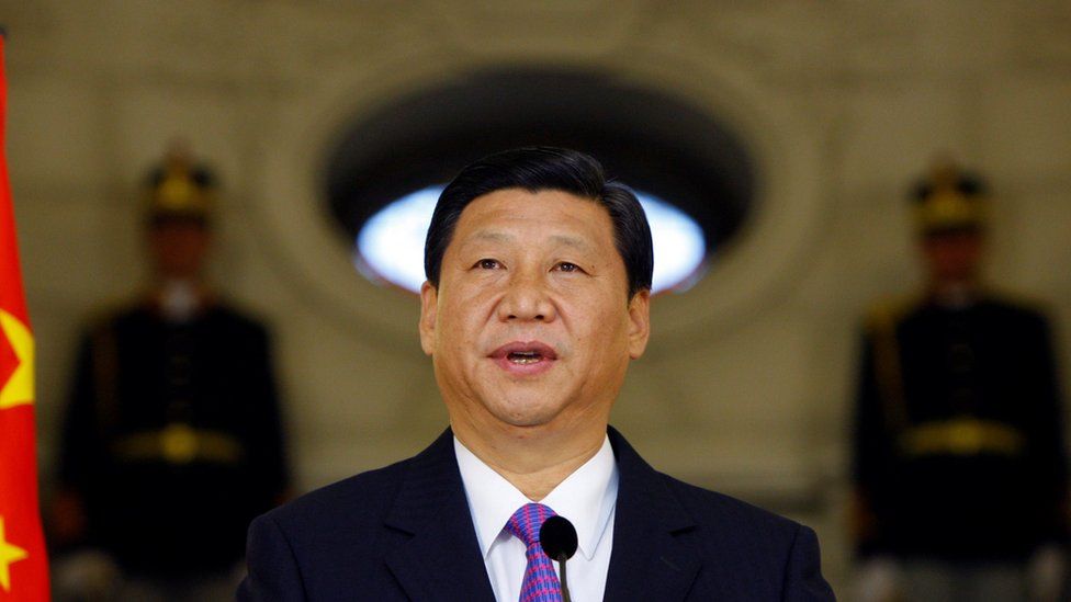 Chinese President Xi Jinping delivers a speech as vice president in 2009.