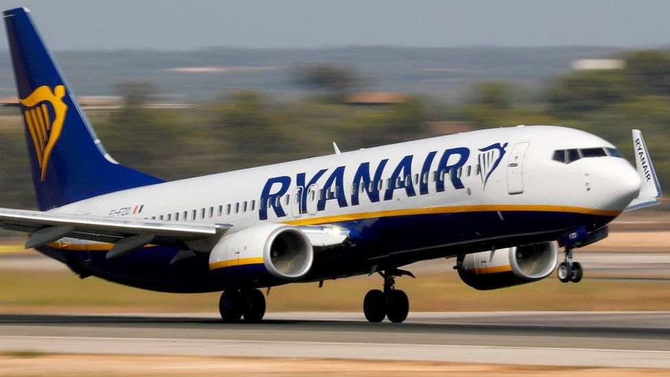 A file photo of a Ryanair plane taking off