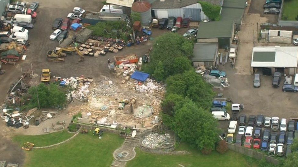 Demolition Of Surrey Hidden Castle Almost Complete Bbc News 