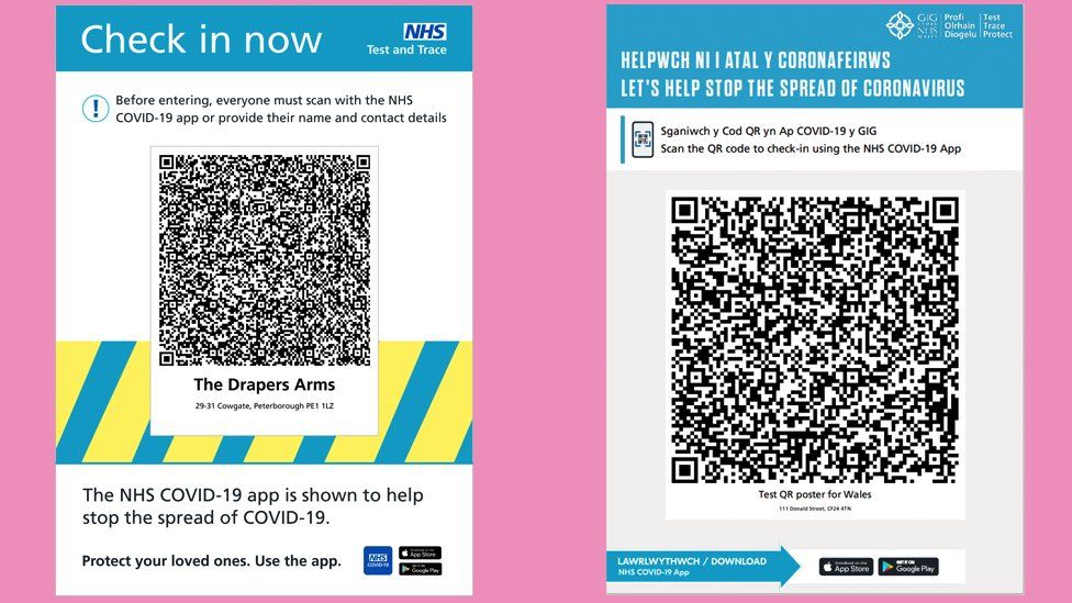 NHS Covid-19 contact tracing app to share QR code venue check-ins - BBC ...