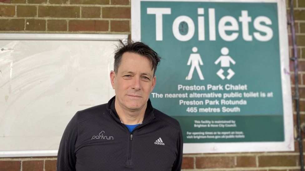 Adam Penwarden outside the Preston Park Chalet toilets