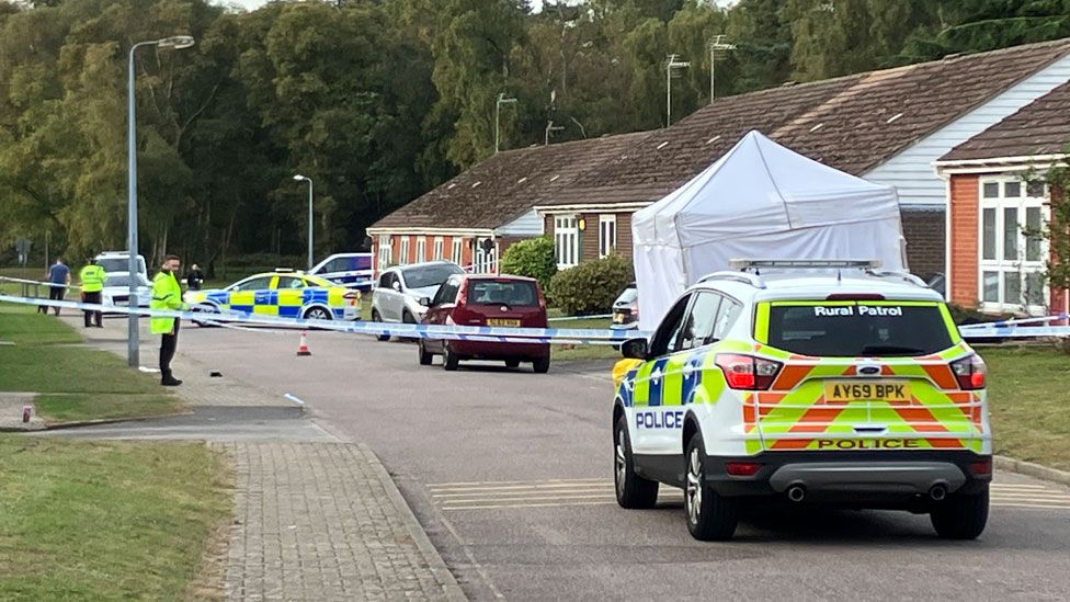 Police cars at Ipswich Avenue, Sutton Heath